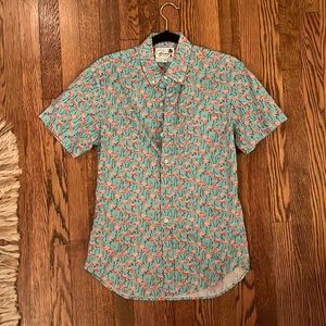 Bonobos Flamingo Short Sleeve Button Down